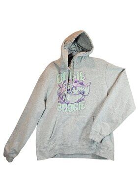 Disney Unisex Large Oogie Boogie Hoodie Sweatshirt Gray Graphic Pullover Pocket